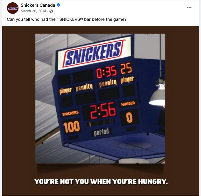 Snickers Canada hockey scoreboard social media campaign